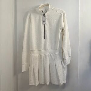 NWT Sundays White Long Sleeve Textured Dress  M